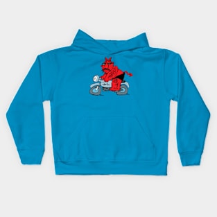 Devil on two wheels Kids Hoodie